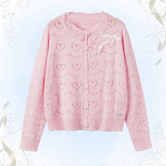 Pink kawaii sweater/cardigan - Picture 1 of 3